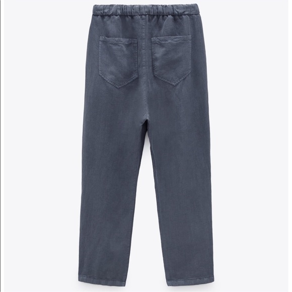 Zara Linen Tie-Waist Pants - Picture 2 of 6